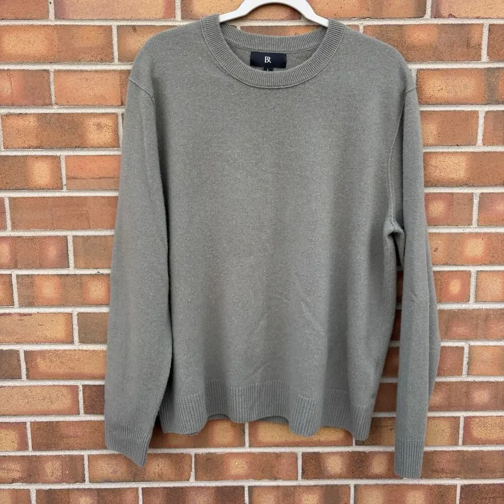 Banana Republic Cashmere Crewneck Sweater Mens Size Large Green Classic